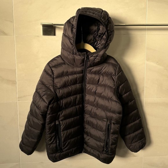 Black Quilted Hooded Puffer Jacket - Kids 5 Years - Picture 2 of 5